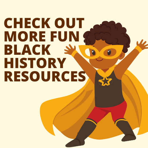 Black History Resources And Lessons (Best activities for Black history month for kids) - text over drawing of cute Black toddler
