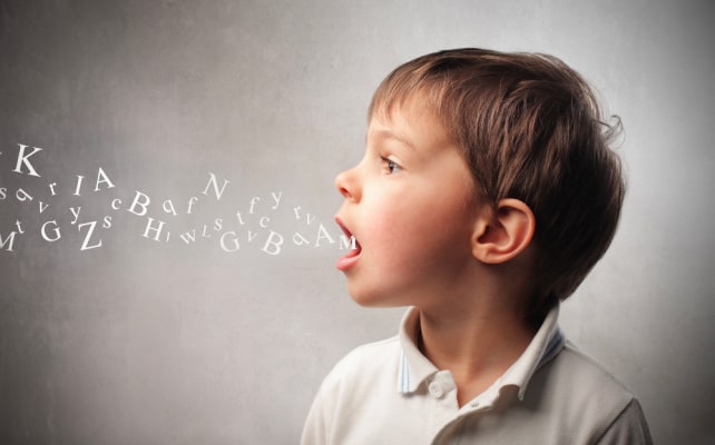 Unschooling Homeschool Foreign Language child with different letters coming out of his mouth