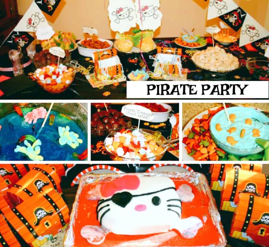 Pirate Food Ideas For Pirate Day different pirate foods on a table for a pirates party