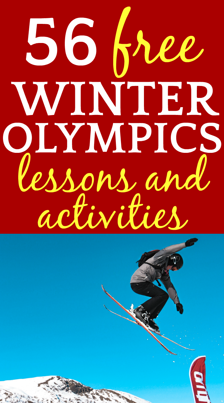 56 Free Winter Olympics Lesson Plans and Activities skier jumping a snow covered hill and in the air
