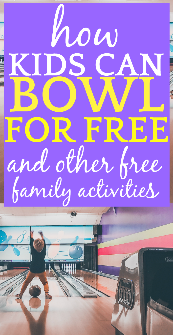 10 Free Kids’ Activities for Fun Family Time child in a bowling alley with arms up