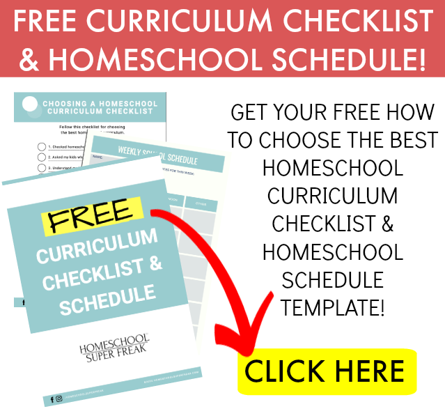 Free Homeschool Curriculum Checklist and Homeschool Schedule