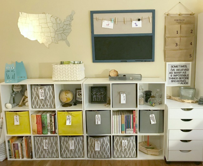 Homeschool Room Makeover Storage Cubes