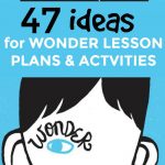 47 Wonder Activities and Lesson Plans (Book and Movie): drawing of a boy's face and head on a solid blue background