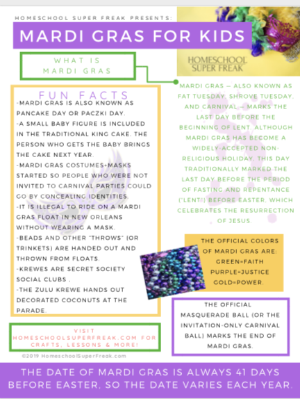 What Mardi Gras Means | 26 Mardi Gras Activities for Kids [UPDATED