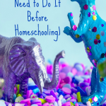 What is DESCHOOLING and why you MUST do it before homeschooling! Dinosaur toys in brightly colored sprinkles
