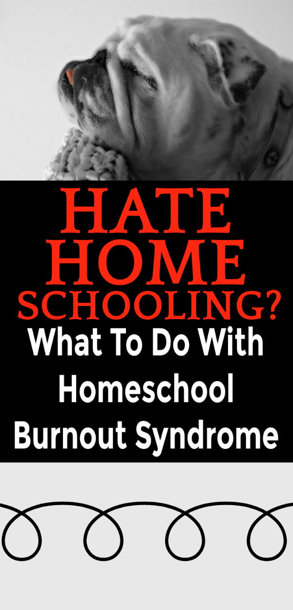 What To Do With Homeschool Burnout When You Hate Homeschooling: sad bulldog with his head on a chair back and tongue sticking out