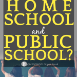 What is Hybrid Schooling? Can Kids Homeschool and Go To Public School?: 4 little girls wearing school uniforms and looking at a chalkboard in a classroom