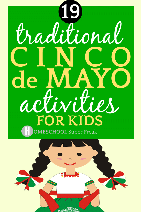 Cinco De Mayo For Kids with cartoon girl in traditional Mexican Puebla dress