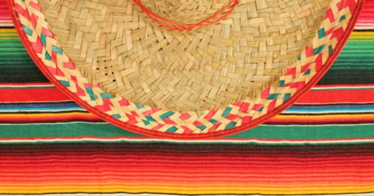 Kids' Cinco De Mayo Ideas Cinco de Mayo Lessons Resources colorful Mexican blanket and Cinco de Mayo sombrero hat