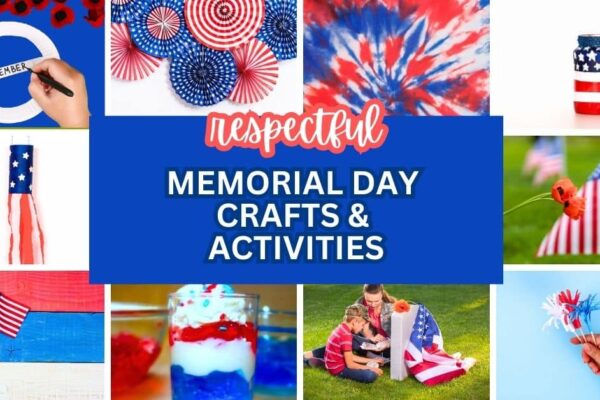 Respectful Memorial Day for Kids Activities and Memorial Day Crafts different kids Memorial Day crafts with text over it