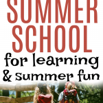 Summer School At Home Ideas and Activities two kids walking in a park with backpacks
