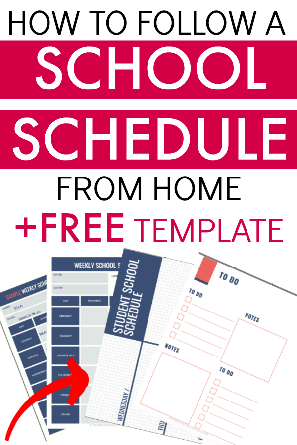 School Schedule at Home and Free School Schedule Template Printable