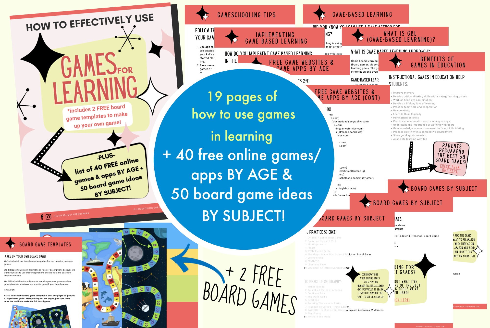 games for learning ebook cover with a fan out of pages