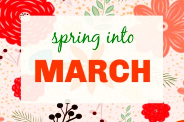 Fun Kid Activities For March text on a colorful art flower background