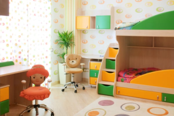 Homeschool Room Ideas for Small Spaces Homeschooling in A Bedroom colorful green and yellow kids room with match desks and chairs