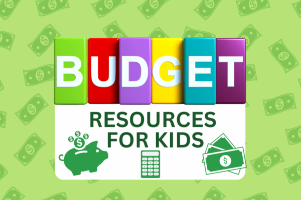 What Is Budgeting For Kids text on green money background
