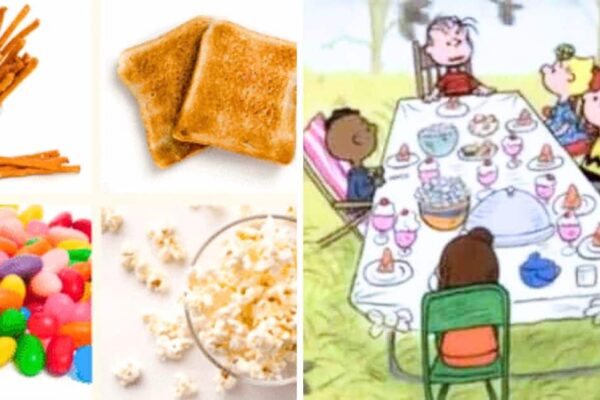 Charlie Brown Thanksgiving party foods for kids fall party
